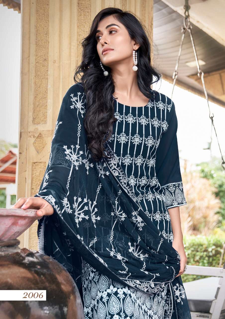Parra Studio- Zoya Vol 2-fabric-georgette-kurti-shifali Work -inner-satin-fabric-embroidery-work-lace-pant-nazmin-chain Work-dupatta -2006-C